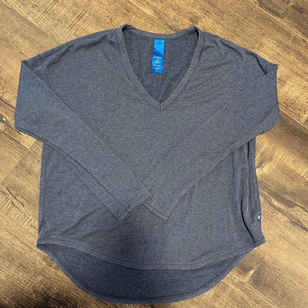 Kit and Ace brushed French terry Long sleeve navy blue top